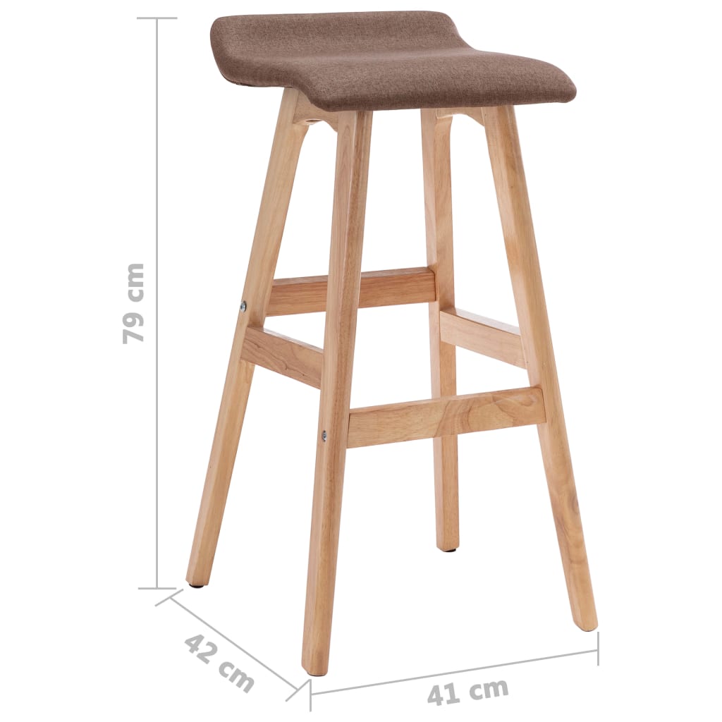 Bar Stools 2 pcs Taupe Fabric